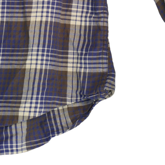 American Eagle Button Up Shirt Mens Large Purple Plaid Cotton Soft Preppy Casual - Picture 3 of 7